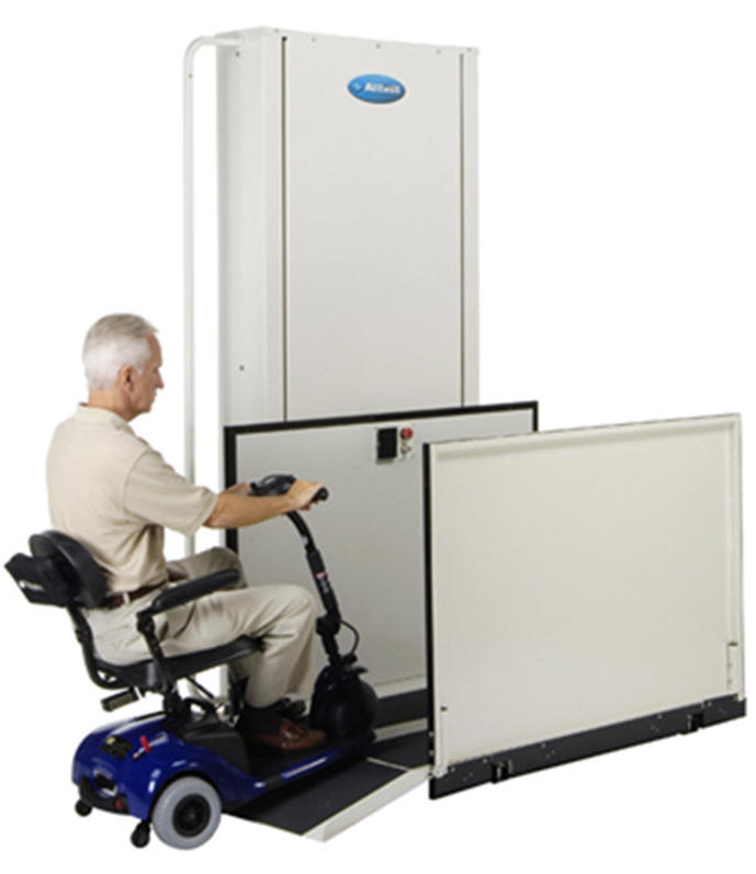 VERTICAL PLATFORM VPL LIFTS are made by Macs PL50 and commerical outside mobile home residential scooter and wheelchair lift