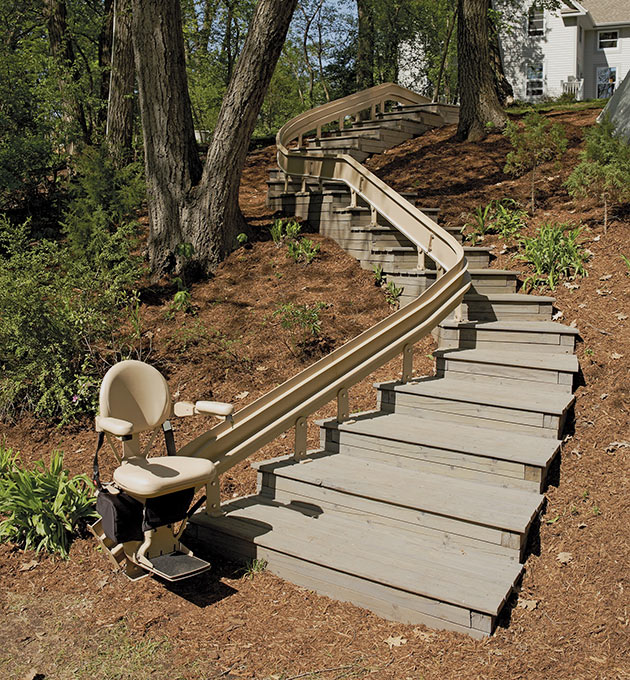 San Francisco outdoor stairlifts are custom curved outside exterior chairstair 